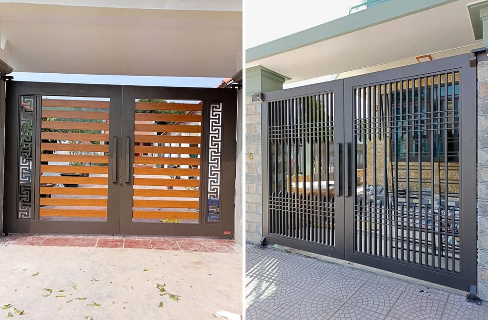 20 Mẫu cửa cổng sắt hộp 2 cánh siêu đẹp, rẻ, hiện đại