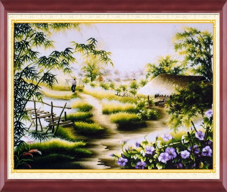 Ảnh tranh thêu chữ thập phong cảnh đẹp nhất - Ảnh đẹp tranh thêu