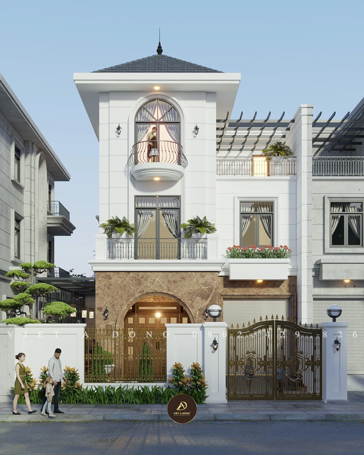 Nhà ống tân cổ điển 3 tầng siêu đẹp