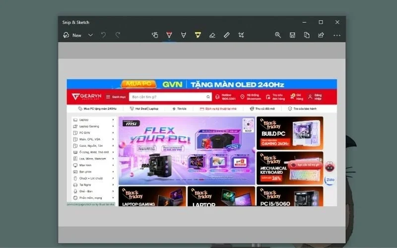 Hướng dẫn các bước chụp ảnh màn hình máy tính nhanh chóng với phần mềm Snip & Sketch trên Windows.