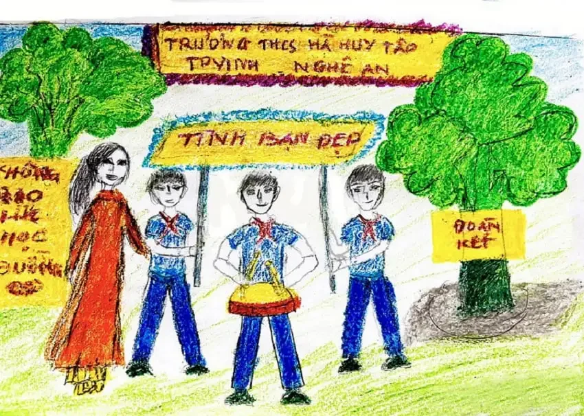 Cậu học trò và những bức tranh đạt giải Nhất về phòng ngừa bạo lực học đường | Mỹ thuật | Tạp chí Sông Lam