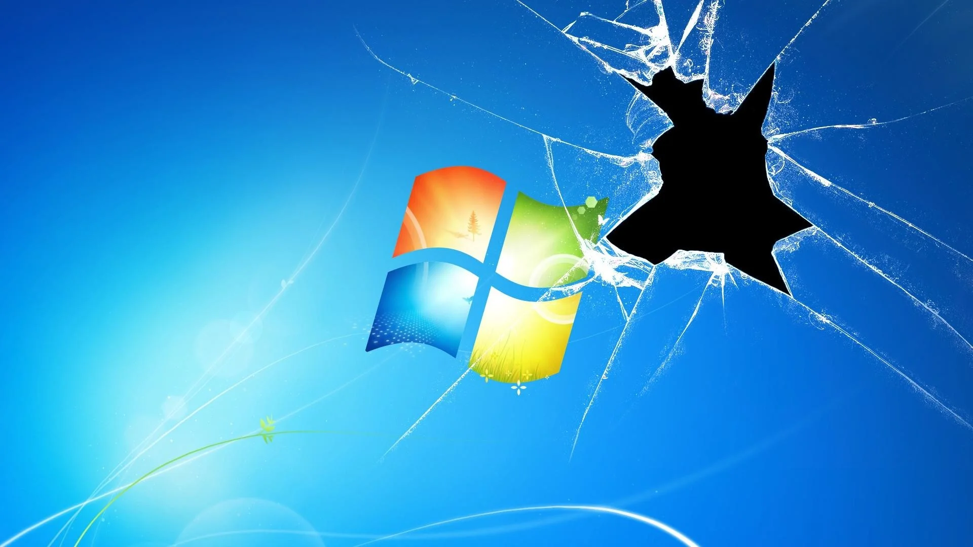 ảnh nền máy tính biểu tượng Windows bị vỡ