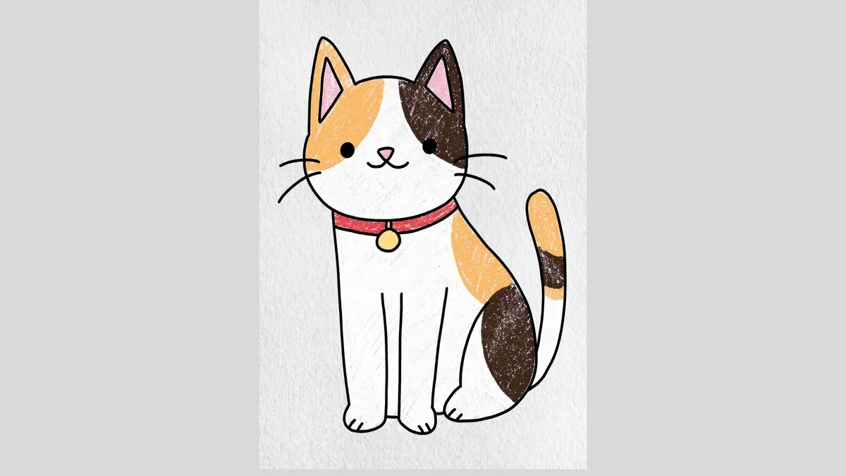 Cách vẽ con mèo cute đơn giản dễ làm cho bé