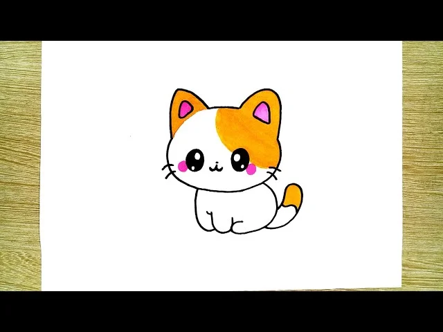 Cách vẽ chú mèo siêu cute | Vẽ con mèo đơn giản dễ thương | Hướng dẫn vẽ con mèo cute dễ nhất - YouTube