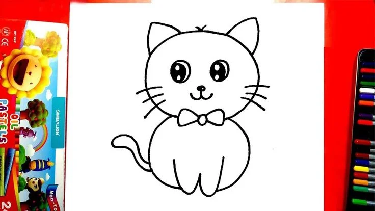Cách vẽ con mèo đơn giản | Vẽ con mèo cute | Hướng dẫn vẽ con