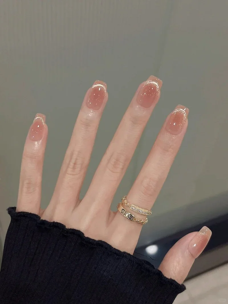 Mẫu nail mắt mèo dáng móng vuông dài