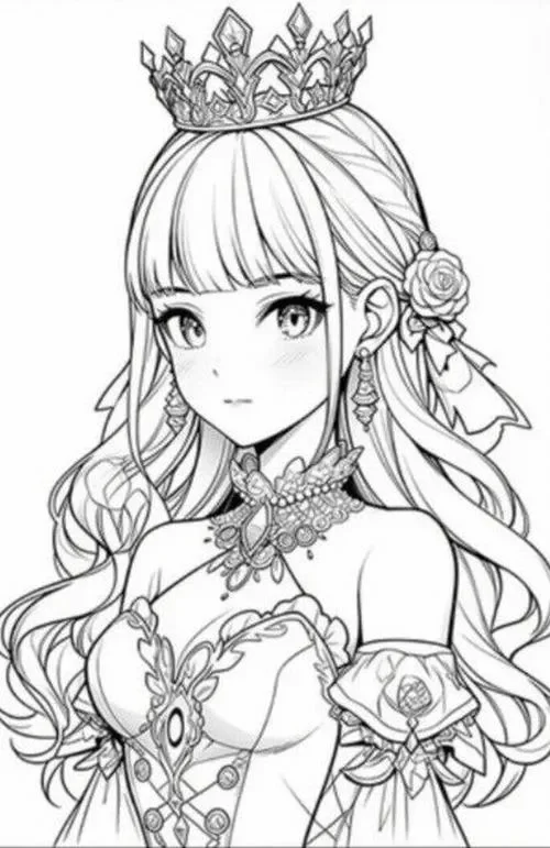 Hoạt động tô màu công chúa anime phong cách lạnh cuốn