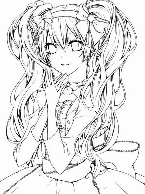 Tranh tô màu công chúa anime ngầu với ánh mắt lạnh cuốn hút