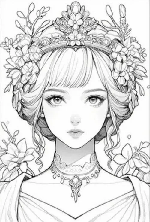 Công chúa anime cool ngầu cho bé sáng tạo màu sắc
