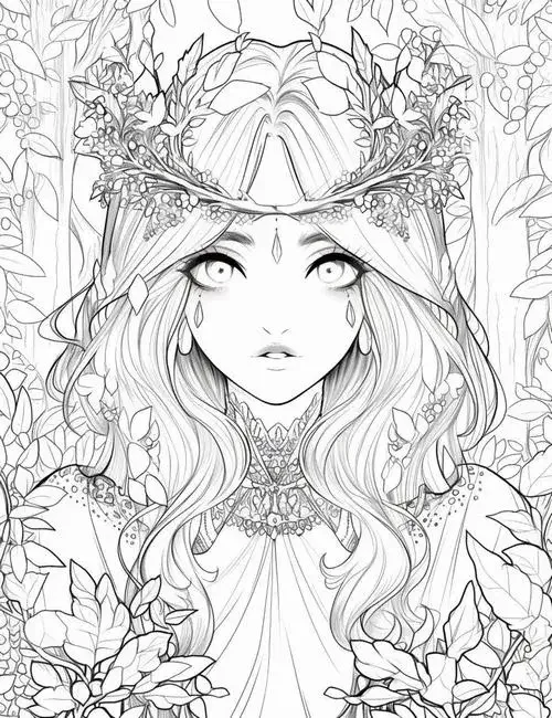 Tải 80 Tranh tô màu Công Chúa Anime ngầu miễn phí đầy lạnh lùng cá tính cho bé mê fantasy