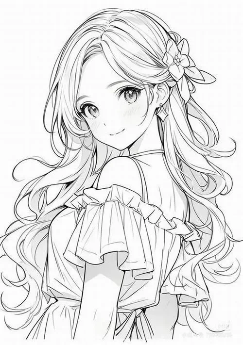 Hoạt động tô màu công chúa anime cho trẻ 4 tuổi