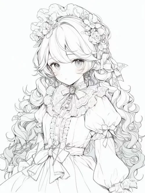 Trang tô màu công chúa anime phong cách ngầu dễ thương mà chất
