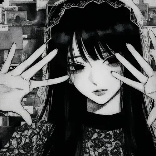 125 Ảnh Avatar Anime Nữ Đen Trắng cho người thích vẻ đẹp bí ẩn nghệ thuật đầy sâu lắng (3)