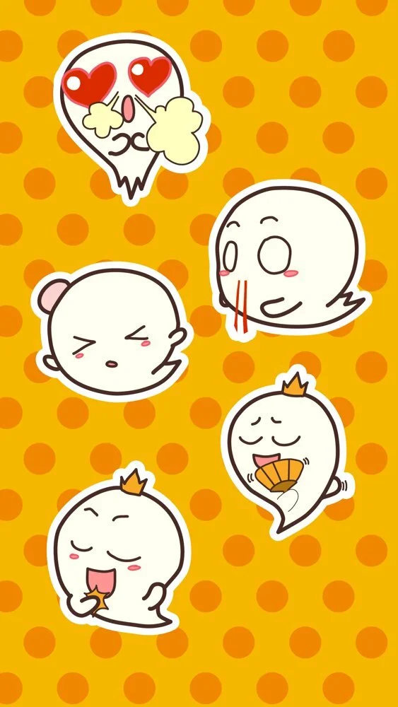 Hình nền điện thoại sticker ma dễ thương