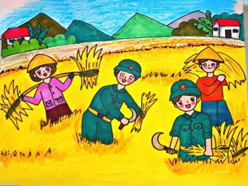Chủ đề tranh “Nghề Nông dân”. (Nguồn Internet)