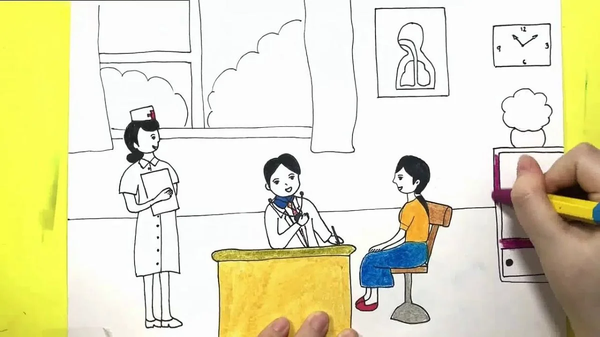 ảnh Vẽ tranh ước mơ của em làm bác sĩ