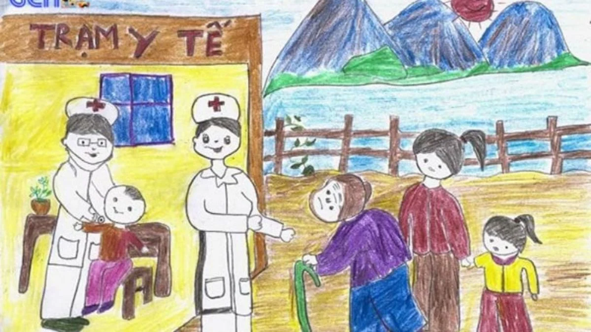 Vẽ tranh ước mơ của em làm y tá