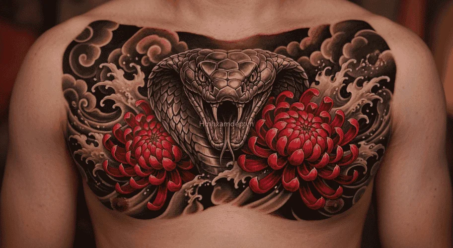 Hình xăm rắn hổ mang chúa