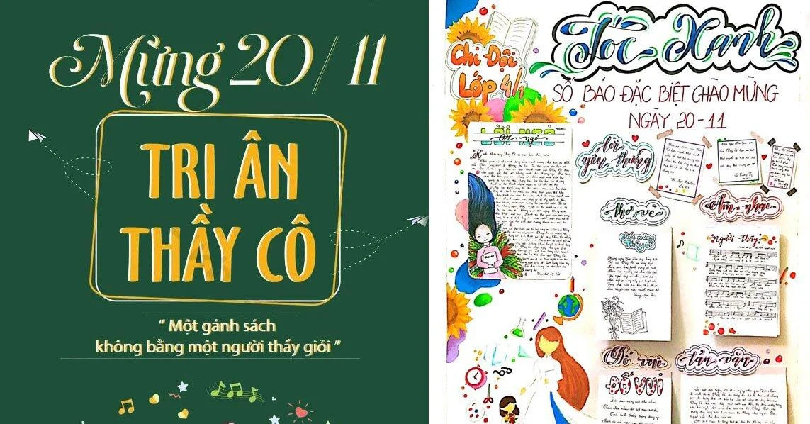 100+ ý tưởng vẽ báo tường 20/11 đẹp ấn tượng, dễ dàng đoạt giải nhất - BlogAnChoi