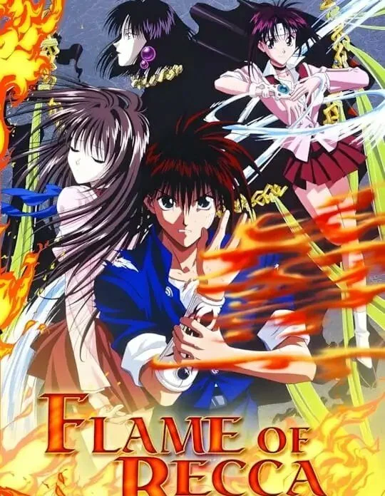 Nhân vật trong bộ truyện tranh comic Flame of Recca với hiệu ứng lửa rực rỡ