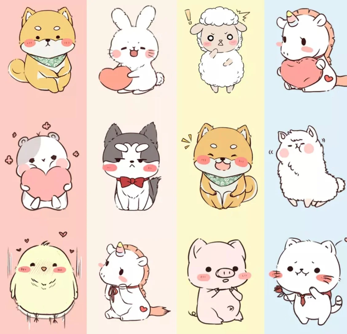 Tổng hợp các mẫu vẽ hình cute động vật hoạt hình phong cách chibi