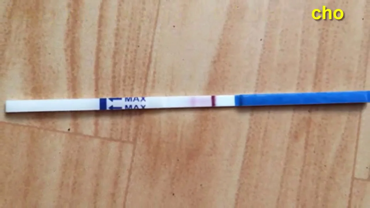 Que thử thai 2 vạch nền gỗ