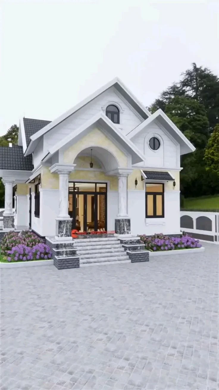 Mẫu thiết kế nhà cấp 4 đẹp hiện đại có mái thái và sân vườn rộng rãi