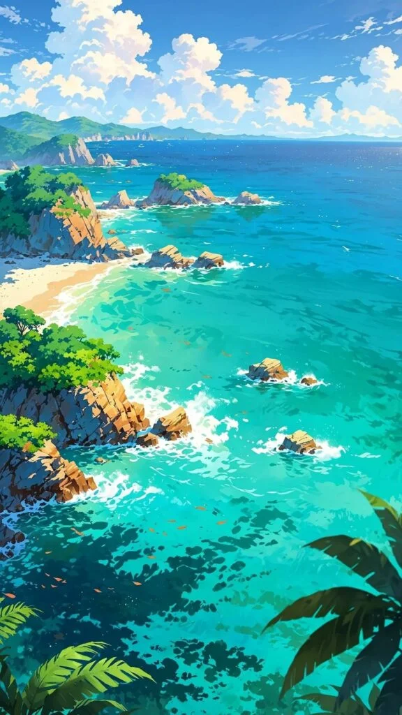 Bờ biển nhiệt đới xanh ngọc bích tuyệt đẹp